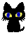 black cat blinking gif